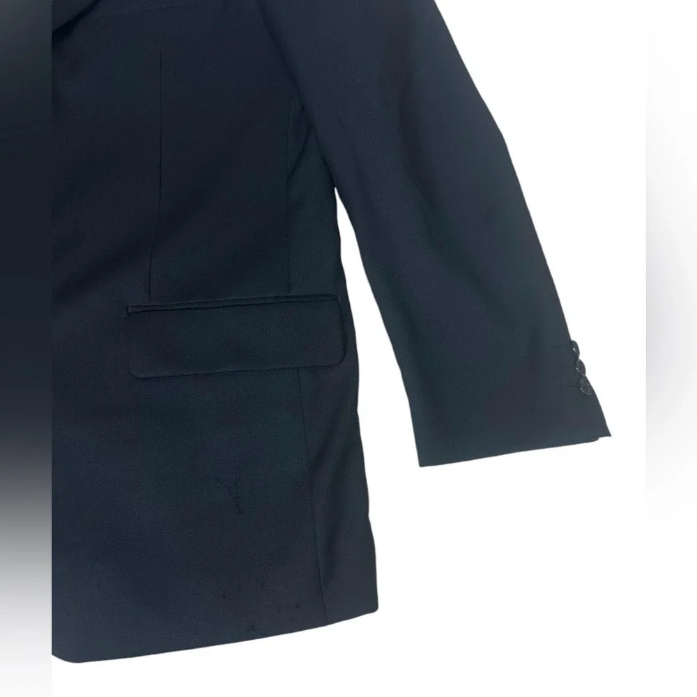 Yves Saint‎ Laurent Worsted Wool Blazer Sport Coat Mens 42R Black Union Made CA